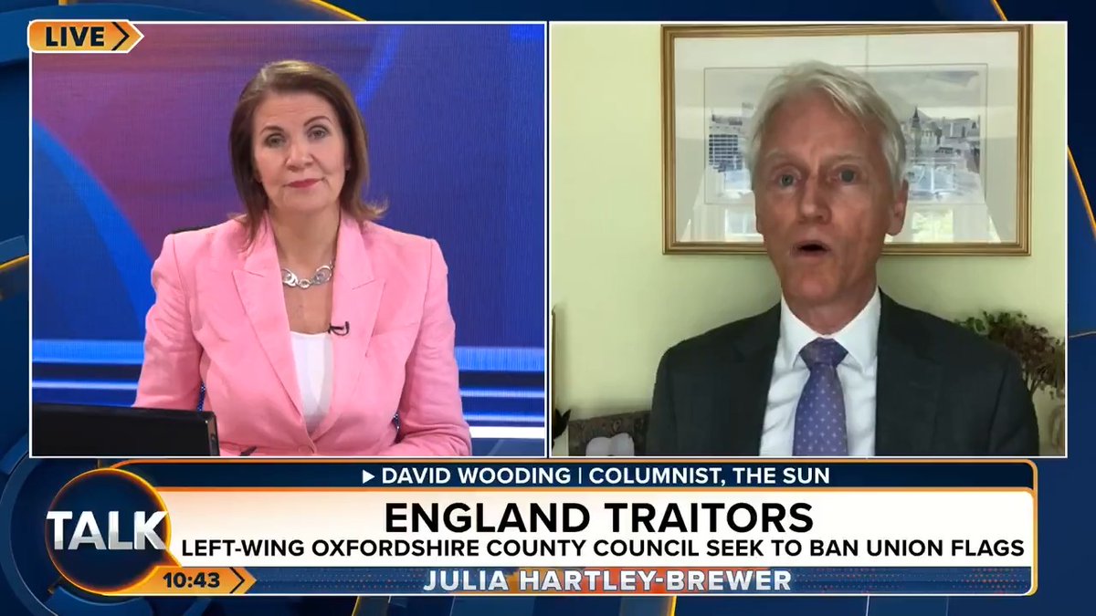 🚨"Nigel Farage understands Brits. They don't want mass migration, benefits cheats, and they want fairness." Columnist at The Sun, David Wooding, says "immensely" patriotic Brits hate being lectured by the "snooty" establishment about their country. Julia Hartley-Brewer
