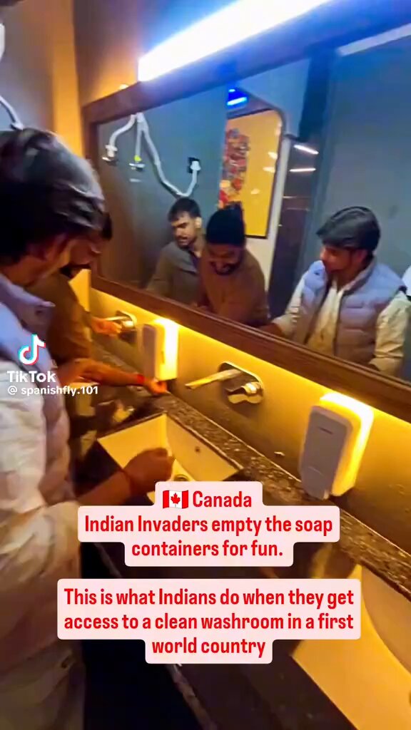What is wrong with these people? When given access to a clean washroom they empty all of the soap machines and put it down the drains. Perhaps they could have tried using some?