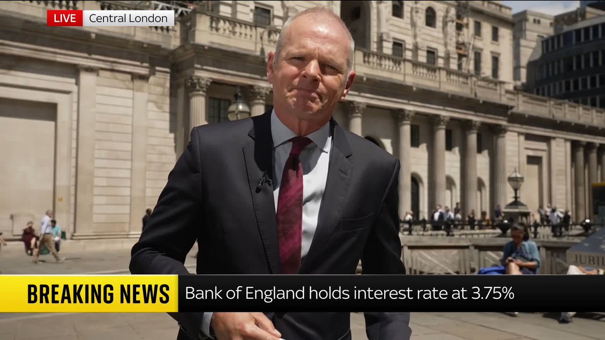 Interest rates were held at 3.75% for the fourth time in a row. Sky's Paul Kelso shares his analysis. Follow our money blog for live updates: 📺 Sky 501, Virgin 602, Freeview 233 and YouTube