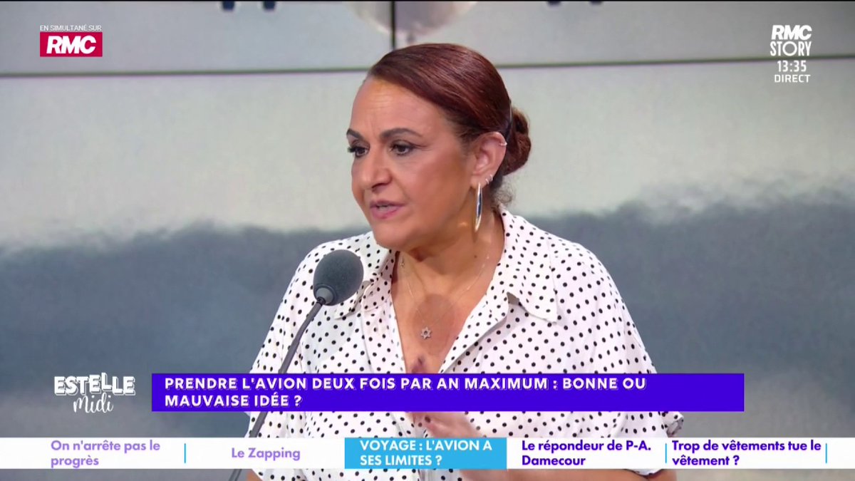 ✈️ Prendre l'avion deux fois par an maximum 🎙️ Yael Mellul 🇫🇷 : "Je suis scandalisée ! C'est quoi cette dictature écologique ! J'ai envie de faire ce que je veux... Et si j'ai mon fils qui vit à l'étranger !" 🎙️ Jean-Philippe Doux : "Et tu arrêteras de pleurer à cause de la canicule !"