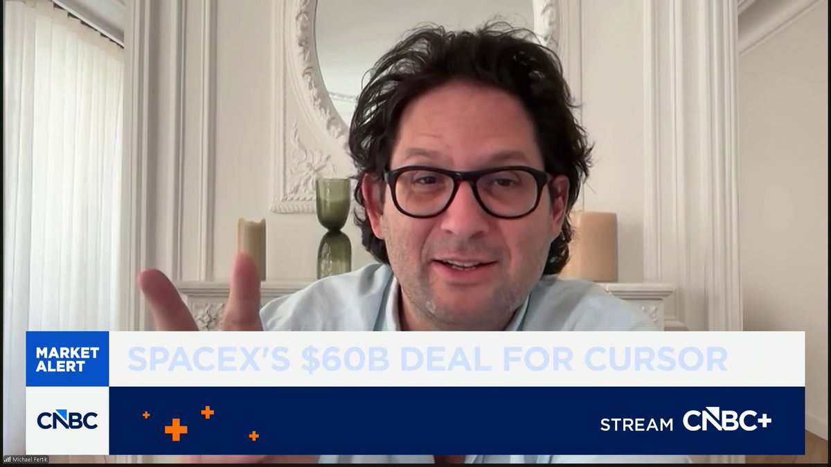 "What I was betting on was the jockey and not the horse. I was betting on them as extraordinary people," says early investor of Cursor Michael Fertik following its $60B deal with $SPCX.