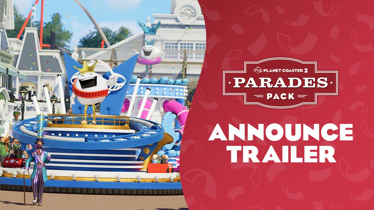 Become the conductor of celebration in the biggest pack yet, Planet Coaster 2: Parades 🎉 ✨ Dazzle your guests with fully customisable parades in your park. 🔨 Create stunning new spaces with hundreds of new 'Small Town' themed scenery pieces 🎢 Add more variety / levels of excitement with new coasters and rides Coming to all platforms on June 25! Learn more: