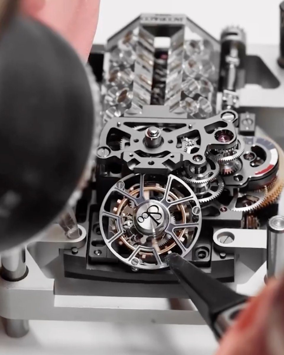 The Jacob &amp; Co BUGATTI CHIRON TOURBILLON: 578 components, zero equivalents. A movement built like an engine, redefining car‑inspired watchmaking. #BUGATTI #JACOBANDCO – WLTP: