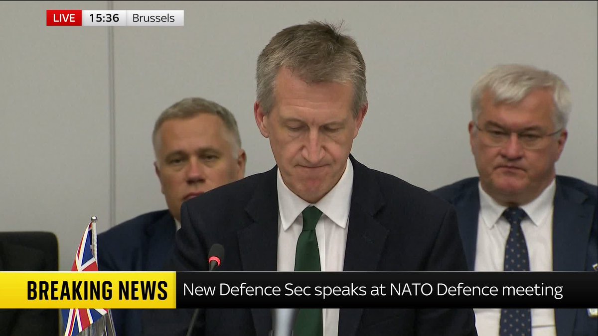 'Ukraine are counting on us to help keep them going. We cannot, and will not let them down.' The UK's new Defence Secretary Dan Jarvis shows support for Ukraine's military investment plan at the NATO defence summit Live blog: 📺 Sky 501 and YT