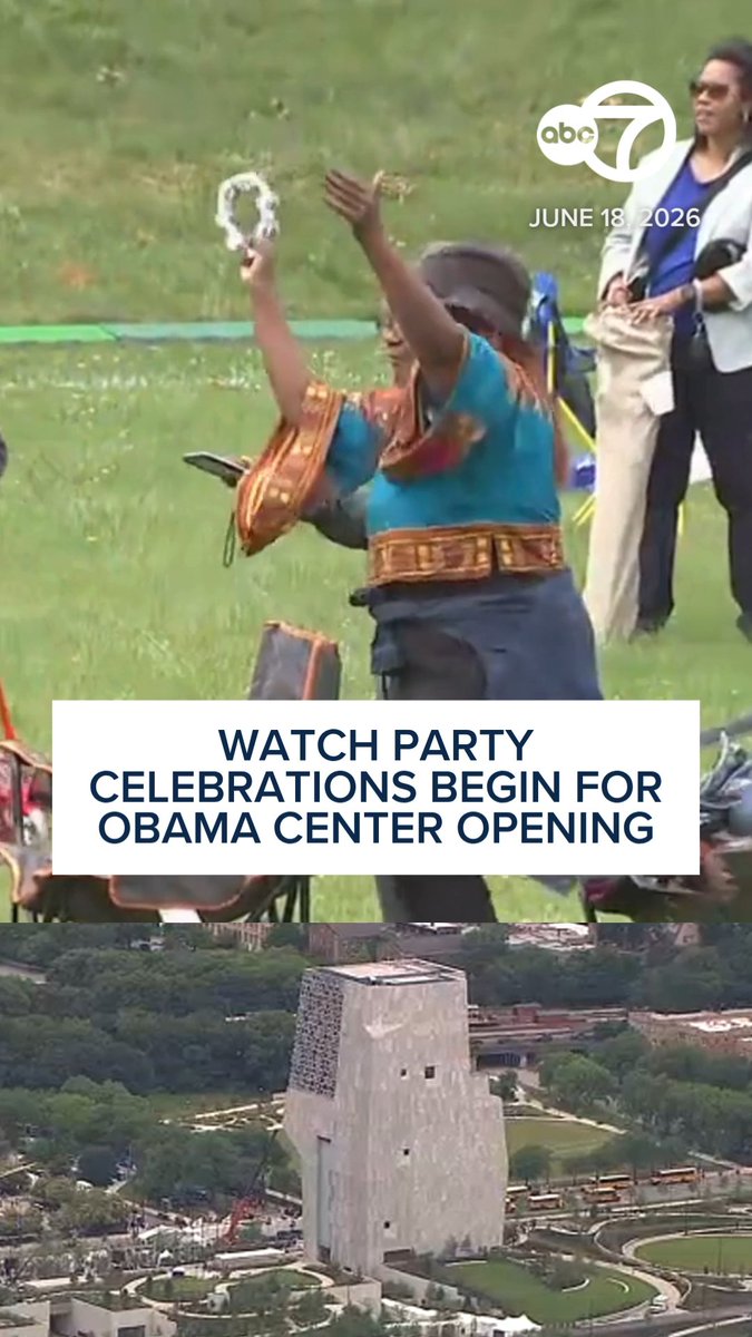 Families were seen celebrating the Obama Presidential Center at the official Chicago watch party on Thursday!