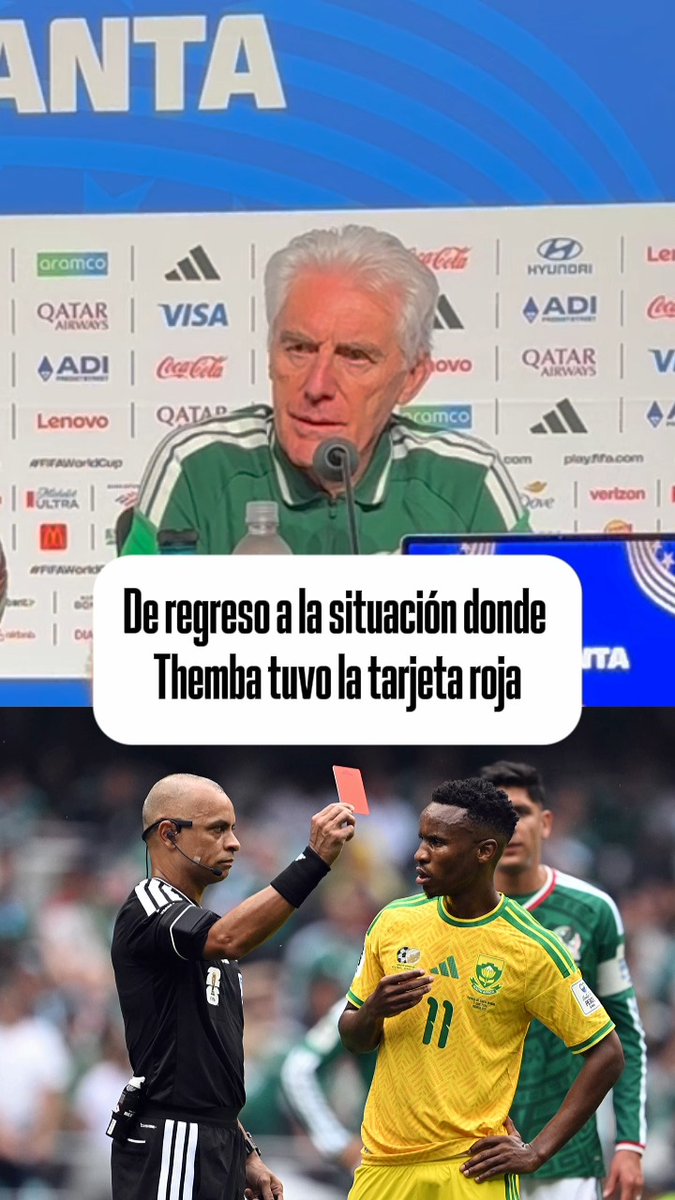 "NO HUBO VAR PARA MESSI" ❌ El técnico de Sudáfrica molesto con los criterios arbitrales en la Copa del Mundo 😡 *Su selección sufrió dos expulsiones el juego contra México y cuestiona lo que pasó con Leo