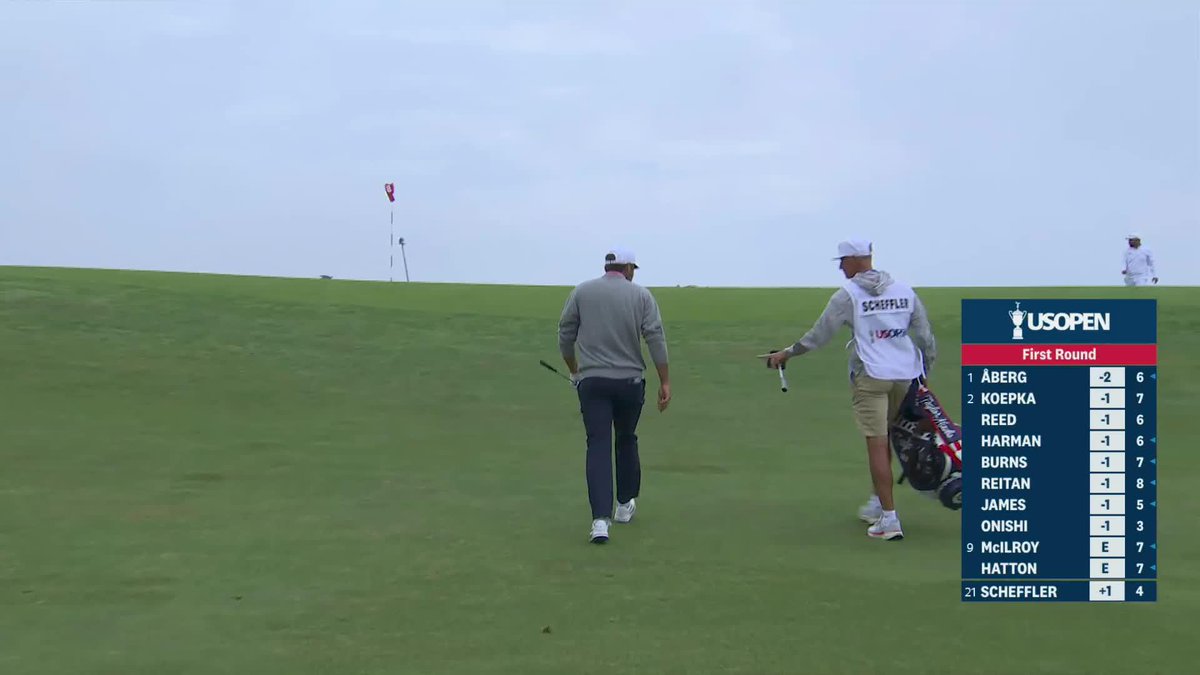 A scrambling machine. Scottie puts a huge amount of spin on it from way below the level of the green.