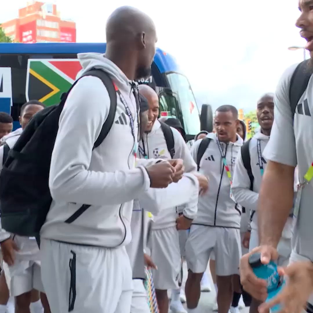 South Africa in the building. ๐ฟ๐ฆ Bafana Bafana don't do quiet arrivals. Find out where to watch the #FIFAWorldCup. โฌ๏ธ