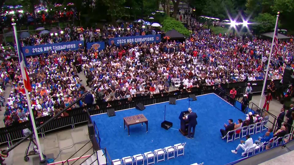 THE NBA CHAMPION NEW YORK KNICKS TAKE THE STAGE AT CITY HALL