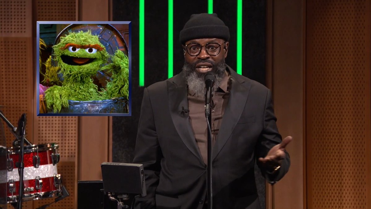Tariq lists his favorite things that are green after Trump’s $14 million renovation on his new reflecting pool turned green 🤣 #FallonTonight