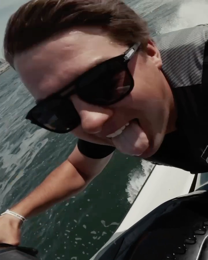 It's Ryan Blaney crawling on the table for us. 🤣 The bloopers from The San Diego Mini Movie are something else.