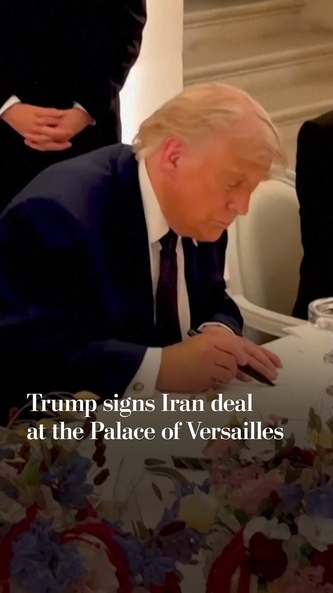 President Trump signed an initial peace deal to end the Iran war during a dinner at the Palace of Versailles on Wednesday night, capping off the Group of Seven summit in France.