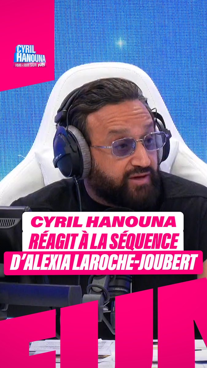 Quand Cyril réagit aux propos d'Alexia Laroche-Joubert dans une interview et lui répond ! @CyrilHanouna en direct du lundi au vendredi de 16h à 18h sur Fun Radio, et l’application Fun Radio 🩷