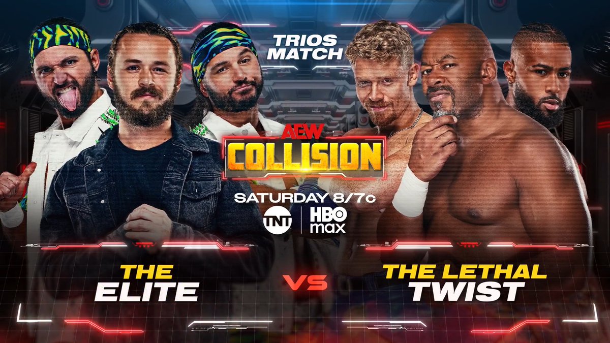 #AEWCollision 8/7c TNT & HBO Max This Saturday, 6/20! @YoungBucks/@Boy_Myth_Legend vs Jay Lethal/Blake Christian ブレイク・クリスチャン/BigShottyLee Jack & the Bucks had Kenny Omega's back vs TMDK on Dynamite, but they'll have their hands full vs The Lethal Twist, THIS SATURDAY NIGHT!