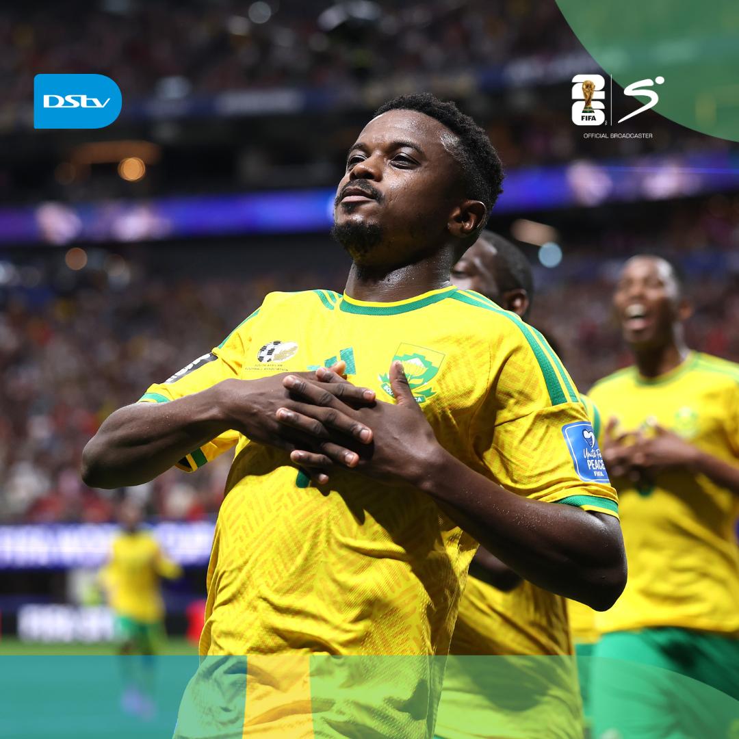 Cool, calm and collected 🧊 Teboho Mokoena scores South Africa's first FIFA World Cup goal in 16 years.