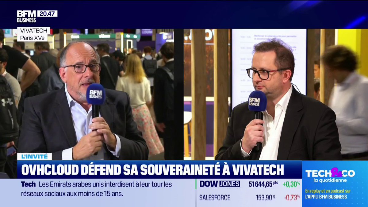 OVHcloud dévoile son Workspace IA ➡️ E-mail, drive, visio et IA agentique dans une plateforme européenne sécurisée. "On prévoit la bêta en novembre et on passera en production en service vers janvier-février 2027" 💬Octave Klaba, OVHcloud 🎙️François Sorel