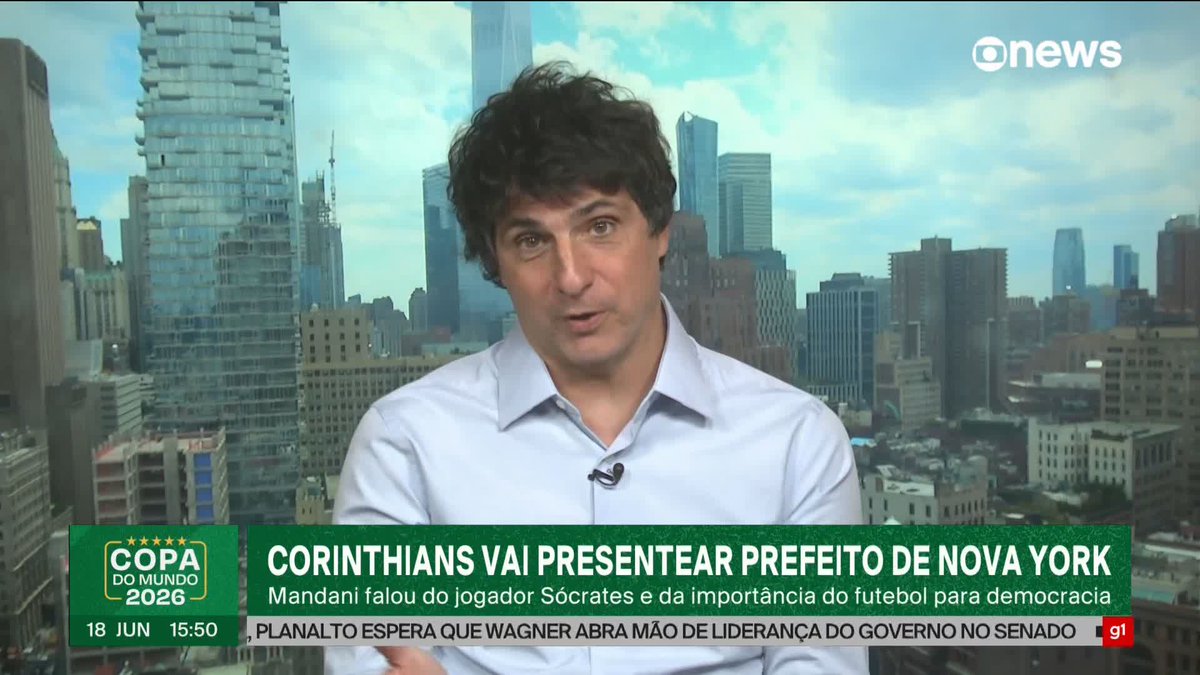 Após fala de Zohran Mamdani sobre Sócrates e a importância do futebol para a democracia, Corinthians vai presentear o prefeito de Nova York neste sábado (20). ➡ Assista à #GloboNews ao vivo: #Estúdioi