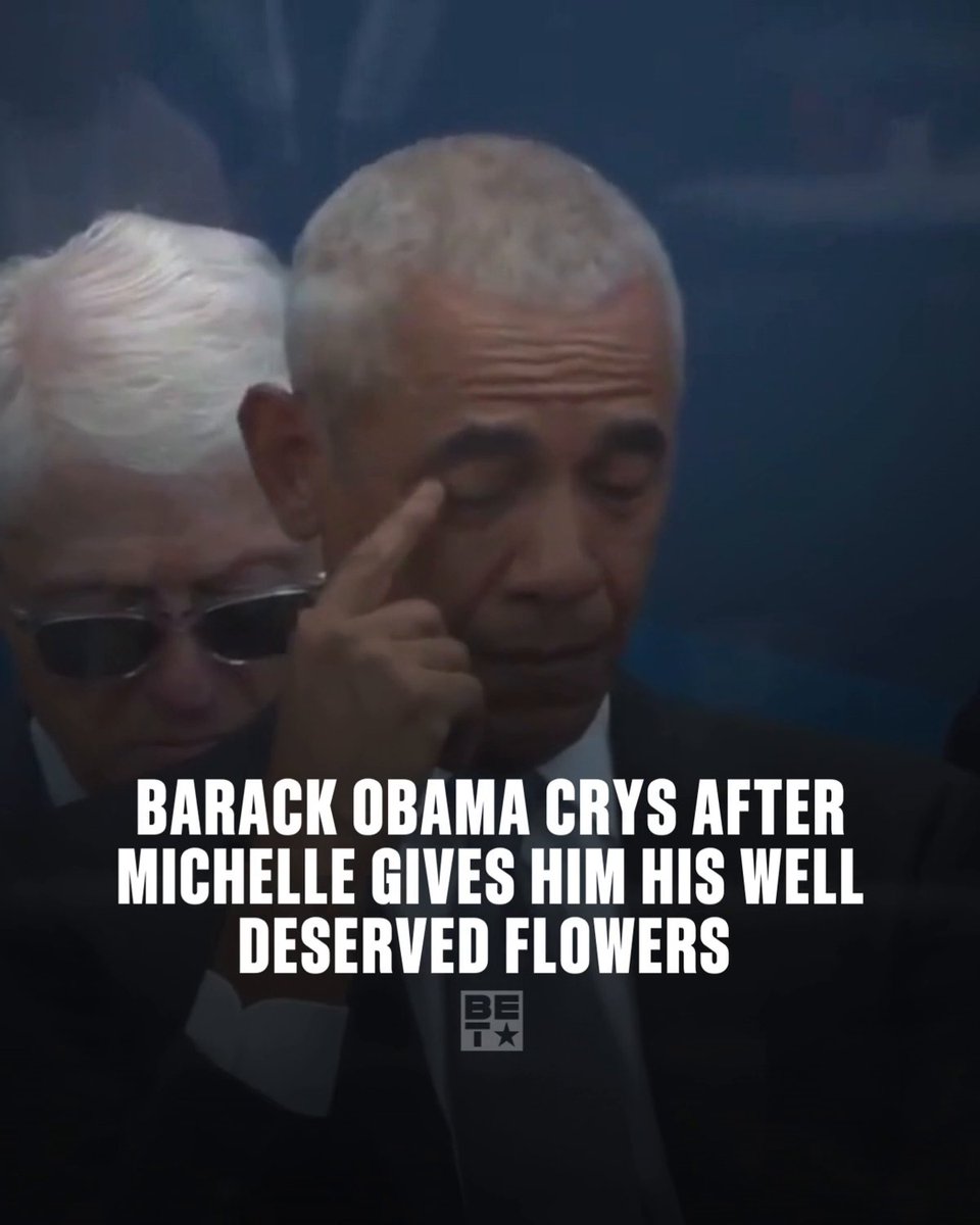 We're not crying, you are.🥹 Michelle Obama stepped to that podium and gave her husband every single flower he deserved. She spoke directly to Barack and brought him to tears. This is what love and legacy look like. 🖤