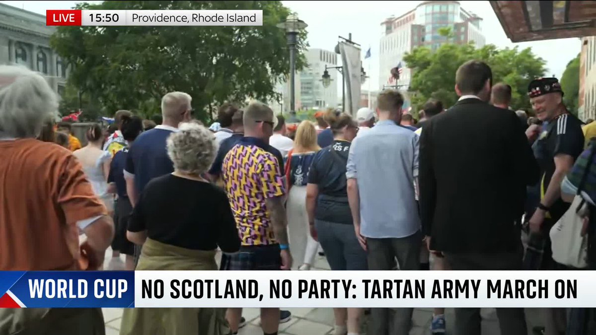 🏴 James Matthews speaks to the Tartan Army who are marching in Rhode Island, one of their main bases stateside for the World Cup. Scottish fans have taken over America with excitement building for the team to play Morocco tomorrow ⬇️ 🔗