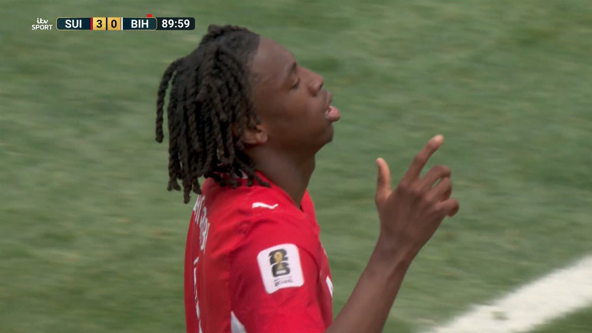 Johan Manzambi. Remember the name… An incredible performance from him as Switzerland beat Bosnia 3-1…👏