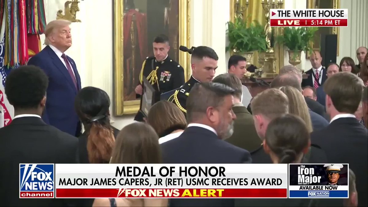 President Trump awards the Medal of Honor posthumously to Marine Corps Col. John W. Ripley during a White House ceremony, with Ripley's son accepting the award on behalf of his late father. Then-Capt. Ripley earned the nation's highest military honor for his actions in Vietnam on April 2, 1972, when he helped stop a major North Vietnamese assault by destroying a critical bridge under intense enemy fire. More than five decades later, his extraordinary heroism is being recognized with the Medal of Honor.