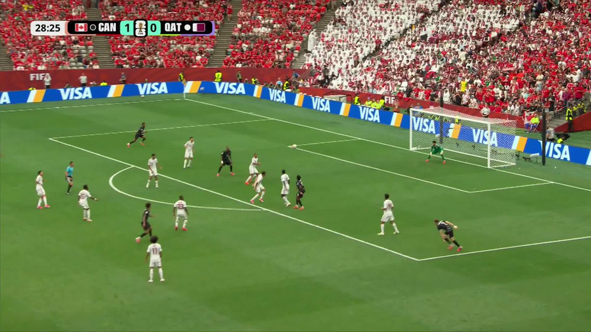 WHAT A VOLLEY! Jonathan David FIRES home a volley to double Canada's lead! #FIFAWorldCup