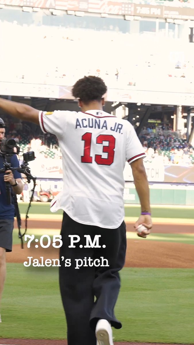 Atlanta Hawks star Jalen Johnson threw out the first pitch at last night's Braves game 🪓 #Baseball #Braves #Hawks