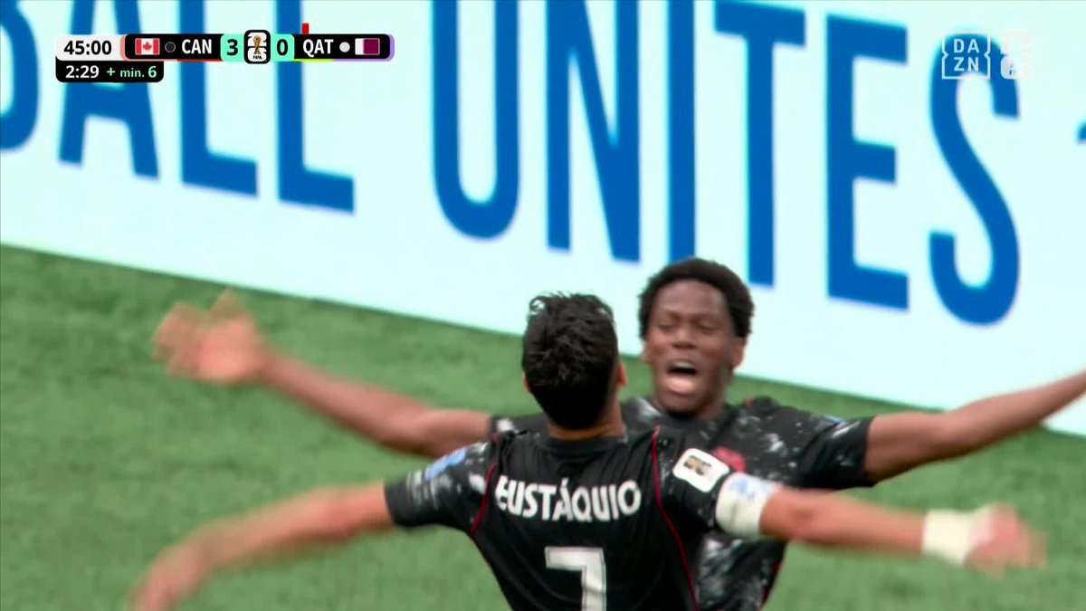 なんと本日2得点 得点へのあくなき執念🔥 🇨🇦デイビッドがまたもゴール 🏆️#FIFAワールドカップ グループB 🆚カナダ×カタール 📱#DAZN ライブ配信中 #本気で楽しむならDAZN アクエリアス