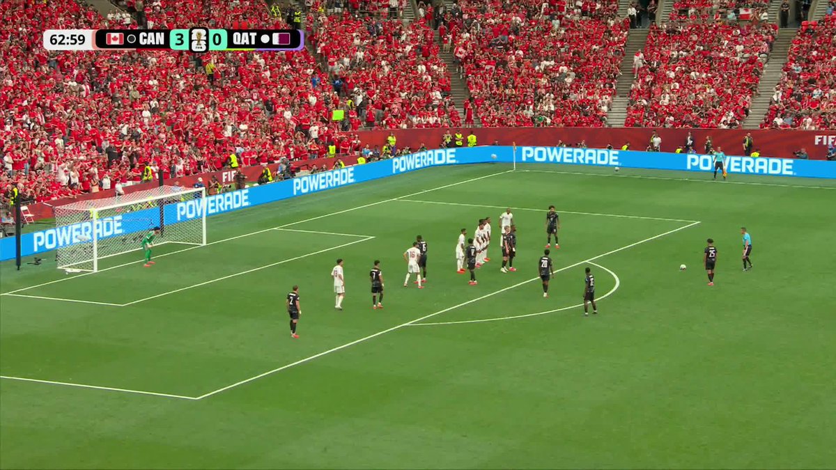 Nathan Saliba scores a free kick and honours Ismaël Koné following the injury. #FIFAWorldCup