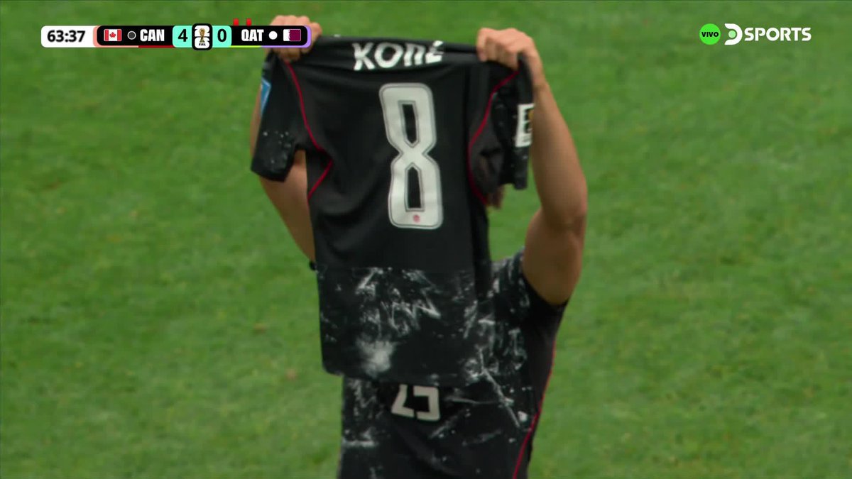 🇨🇦🙏 Saliba marcó el 4-0 de Canadá vs. Catar y le dedicó su gol a Koné.