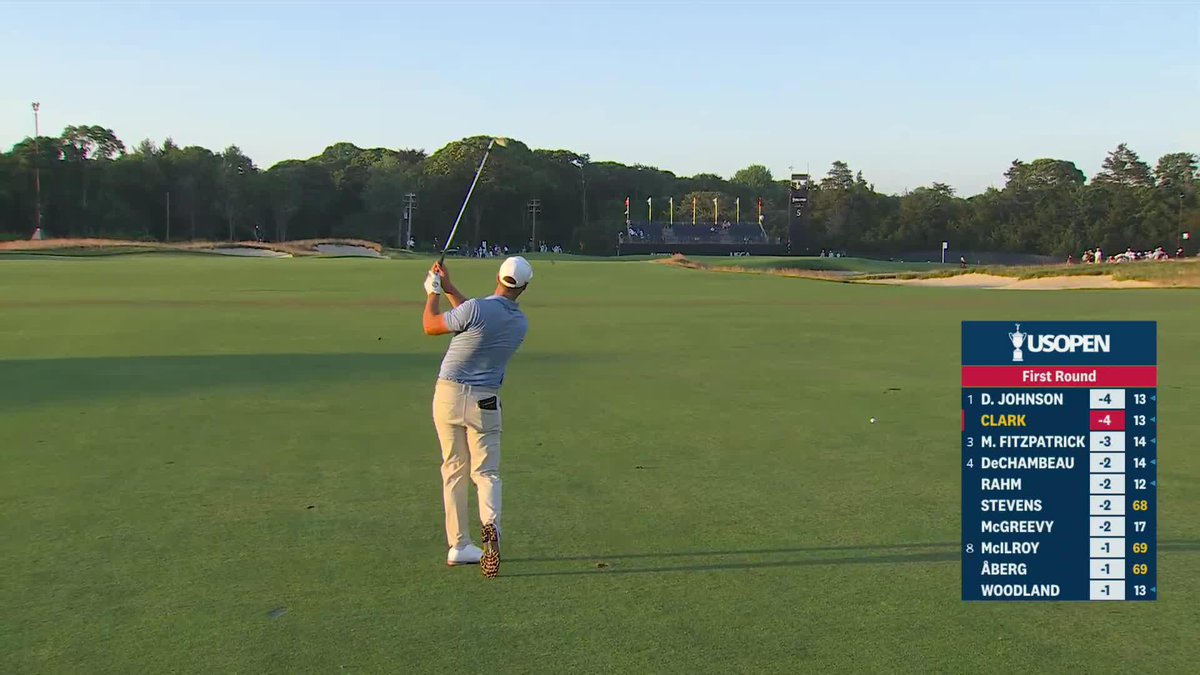This group is absolutely sizzling! Wyndham Clark leaves himself a KICK IN EAGLE at 5.
