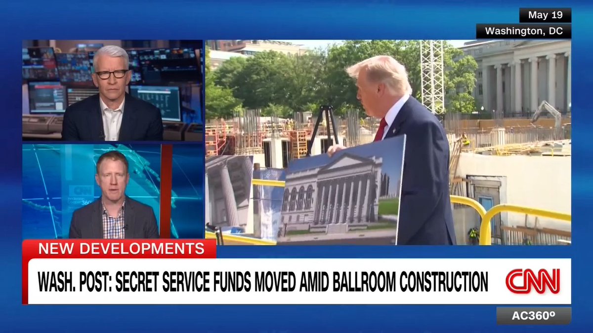 A source told the Washington Post that millions of dollars allocated for the Secret Service was redirected for ballroom project construction, despite Pres. Trump's claims the ballroom won't include taxpayer money. Jonathan O'Connell of The Washington Post reports.
