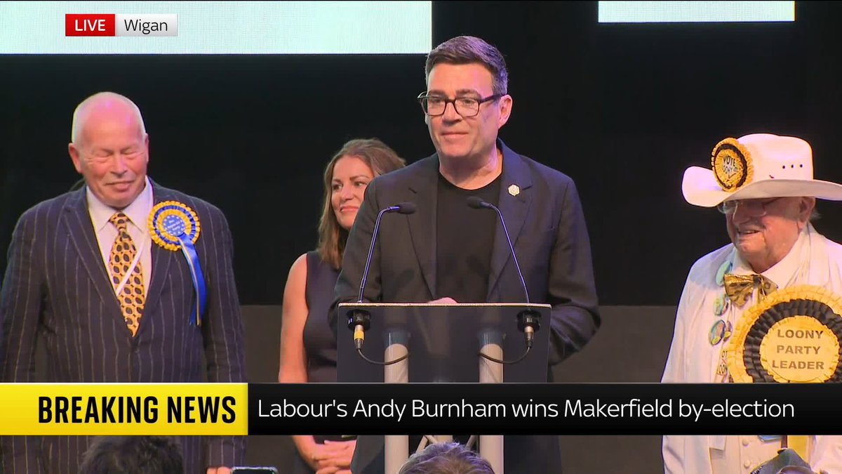 BREAKING: "Tonight could, just could, be the turning point." Newly re-elected Labour MP Andy Burnham speaks after winning the Makerfield by-election. 📺 Sky 501, Virgin 602, Freeview 233 and YouTube