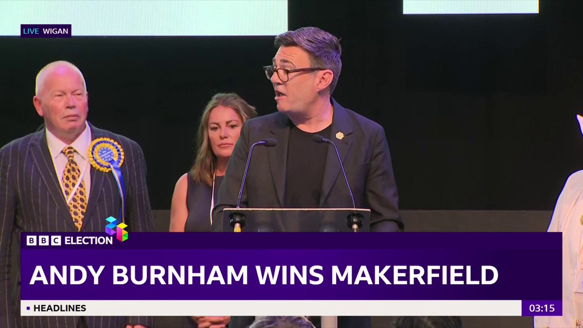 "Everyone knows that politics isn't working, everyone can feel that the country isn't where it should be," Andy Burnham says after winning Makerfield by-election This is a chance to "build a new politics", he adds Follow live reaction and analysis: