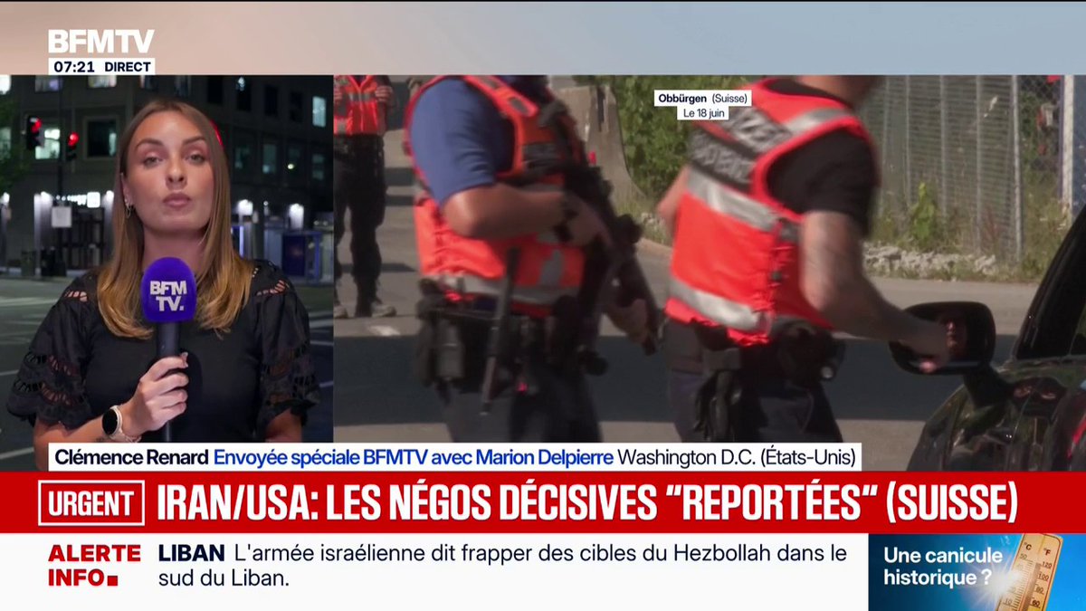 La Suisse annonce que les négociations prévues aujourd'hui entre les États-Unis et l'Iran sont "reportées"