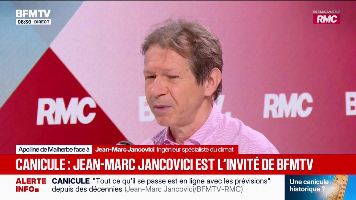 Canicule: "Tout se passe comme prévu, malheureusement", déplore Jean-Marc Jancovici, ingénieur spécialiste du climat