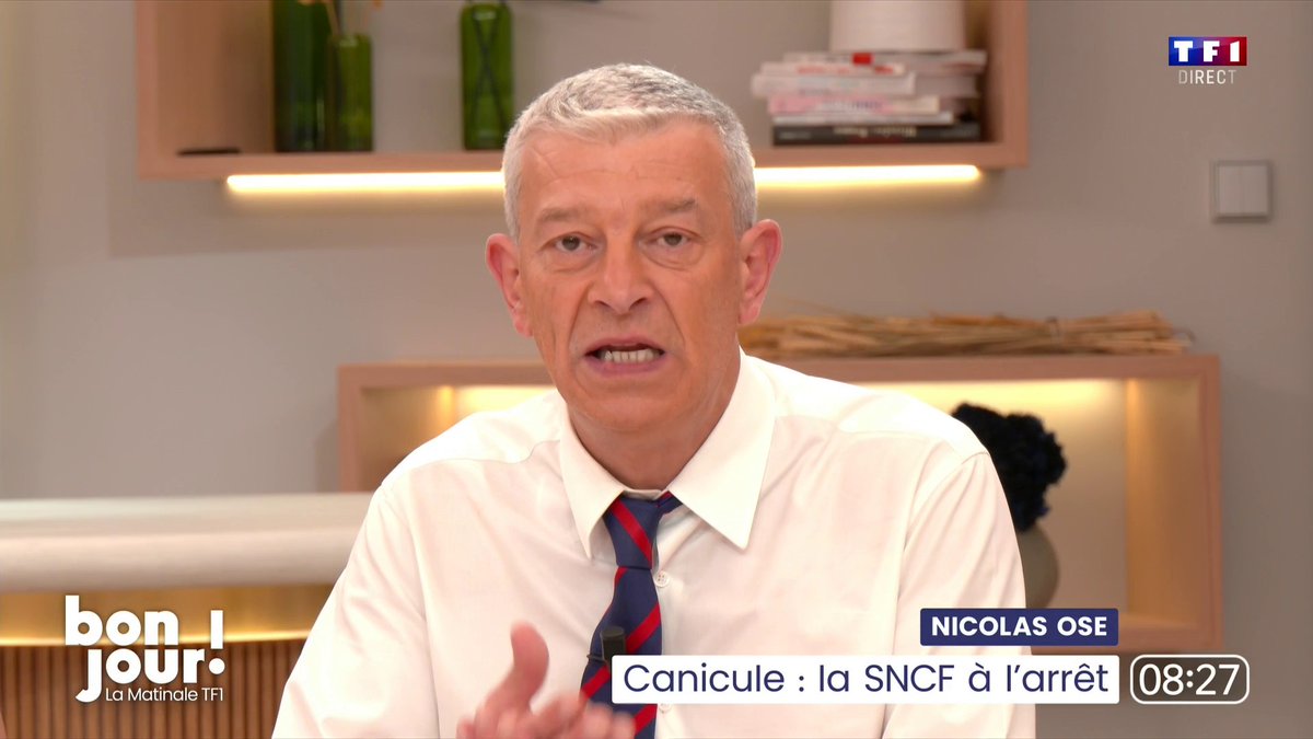 ➡️ Canicule : la SNCF à l’arrêt 📺 Nicolas DOZE - LCI fait le point dans #BonjourLaMatinaleTF1