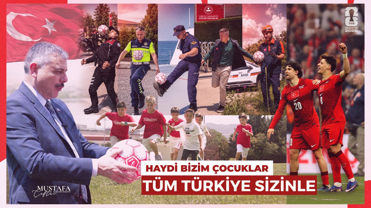 Bir yenilgiyle yol bitmez... Çünkü bu millet bilir ki; büyük zaferler, inançla, gayretle ve son ana kadar vazgeçmeyen yüreklerle kazanılır. Avustralya karşısında istediğimiz sonucu alamadık... Ama ne umudumuzu ne de bizim çocuklarımıza olan inancımızı kaybettik. Çünkü biz; umudunu kaybetmeyen, sonuna kadar mücadele eden ve her zorluğu birlik içinde aşmayı bilen bir milletiz. Şimdi önümüzde çok önemli bir mücadele var. Belki de bir Dünya Kupası hayalinin en kritik eşiği… Paraguay karşısında sahaya çıkacak bizim çocuklarımız yalnız değildir. Çünkü onların arkasında sadece stadyumlardaki binlerce taraftarımız değil; dualarıyla, sevgisiyle ve desteğiyle tek yürek olmuş büyük bir Türkiye var. Emniyet Genel Müdürlüğümüz, Jandarma Genel Komutanlığımız, Sahil Güvenlik Komutanlığımız, AFAD’ımız, Göç İdaremiz ve İçişleri Ailemizin her bir ferdi; çocuklarımızın hayallerine nasıl sahip çıkıyorsa, bugün de aynı inançla Milli Takımımızın yanında duruyor. Çünkü biz biliyoruz ki; bir çocuğun hayaline sahip çıkmak, Türkiye'nin yarınlarına sahip çıkmaktır. Haydi bizim çocuklar… Bu kez sahaya sadece bir maç için değil; bir milletin umudunu ve hayalini gerçekleştirmek için çıkıyorsunuz. Son düdüğe kadar mücadele edin. Gayret bizden, tevfik Allah'tandır. Rabbim ayağınıza taş değdirmesin, gücünüzü ve azminizi artırsın, her attığınız şut gol olsun. Ve unutmayın… Arkanızda sizinle sevinen, sizinle üzülen ve sizin için dua eden koskoca bir Türkiye var. Haydi #BizimÇocuklar… Tüm Türkiye Sizinle. Türkiye #BizimÇocuklar 🇹🇷 Türk Polis Teşkilatı T.C. Jandarma Gn. K T.C. Sahil Güvenlik Komutanlığı AFAD Göç İdaresi Başkanlığı İller İdaresi Genel Müdürlüğü Nüfus ve Vatandaşlık İşleri Genel Müdürlüğü