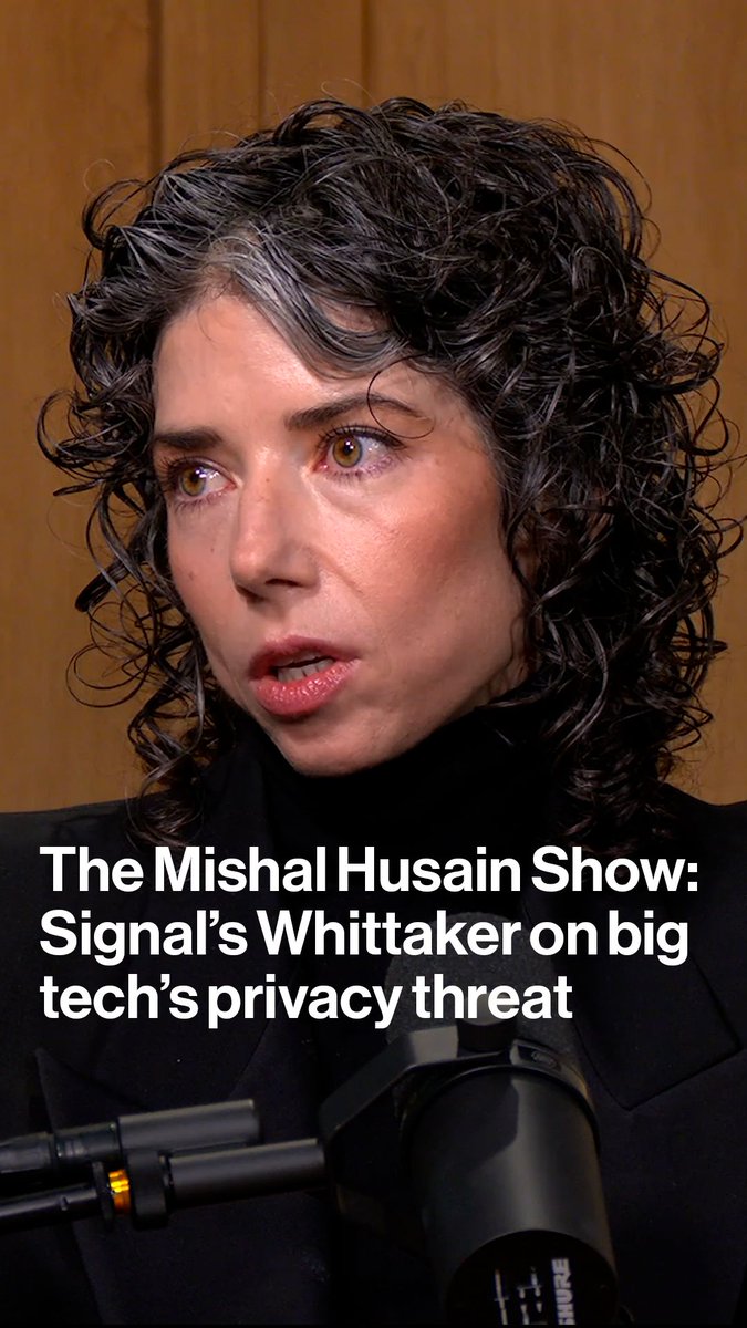 "Three companies... can make decisions that fundamentally harm our collective cybersecurity" Signal President Meredith Whittaker tells Mishal Husain why she believes AI and big tech pose a major threat to privacy Listen at or watch The Mishal Husain Show at