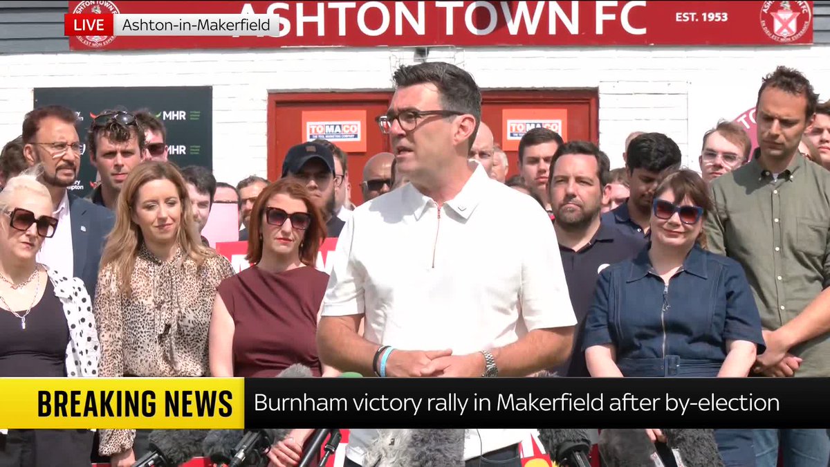 "We need an economy that works for everybody" Following his victory in the Makerfield by-election, Andy Burnham speaks at his victory rally 📺 Sky 501, Virgin 602, Freeview 233 and YouTube