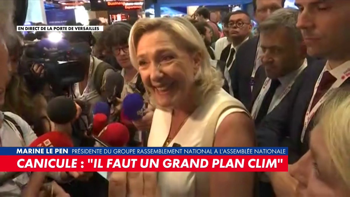 Marine Le Pen : «Si je suis élue présidente de la République, je mettrai en place un plan massif de climatisation», dans #100Frontieres Toute l'info est à retrouver sur