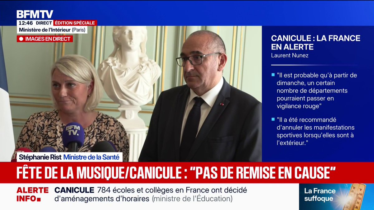 Fête de la musique: en consommant de l'alcool avec ces fortes chaleurs, "on est deux à trois fois plus déshydratés", explique la ministre de la Santé