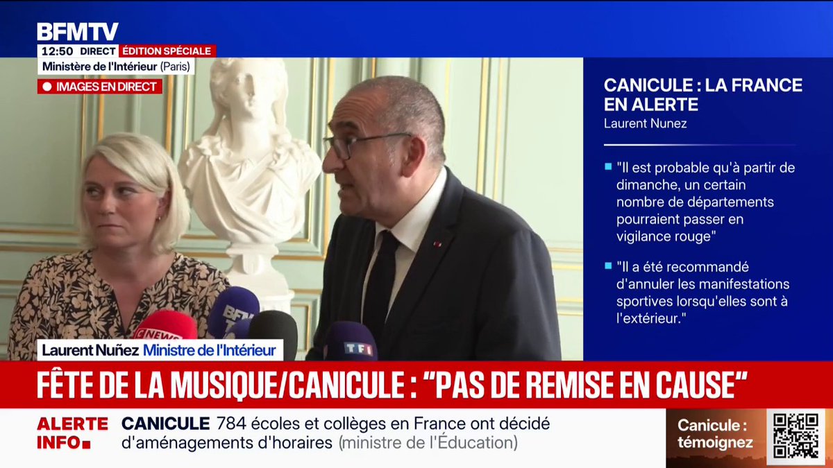 Fête de la musique: Laurent Nuñez évoque "un dispositif de maintien de l'ordre extrêmement important"