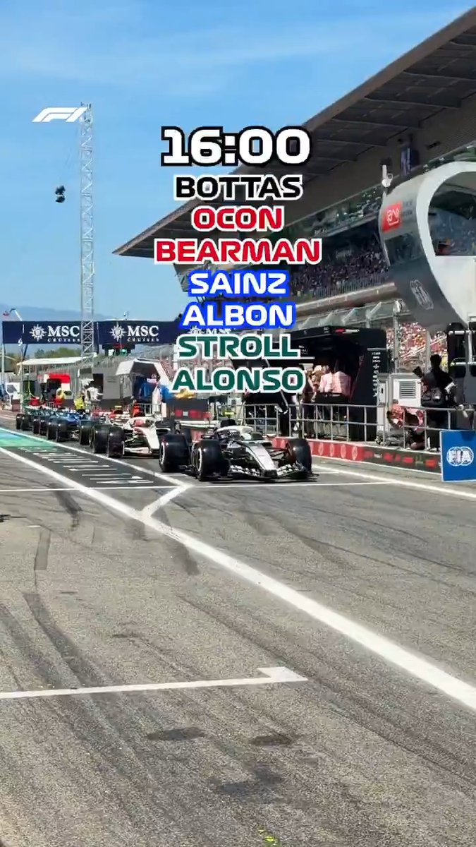 A busy pit lane at the start of qualifying 😅 #F1 #BarcelonaGP