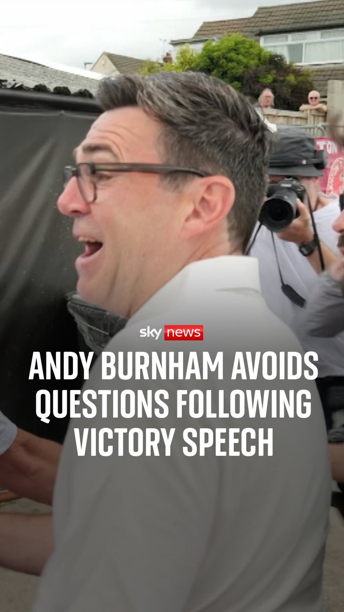 Following his win in the Makerfield by-election, Andy Burnham avoids questions from Sky’s Beth Rigby on if he’s spoken to the Prime Minister. In his victory speech, he said Labour had a "final chance to change.”