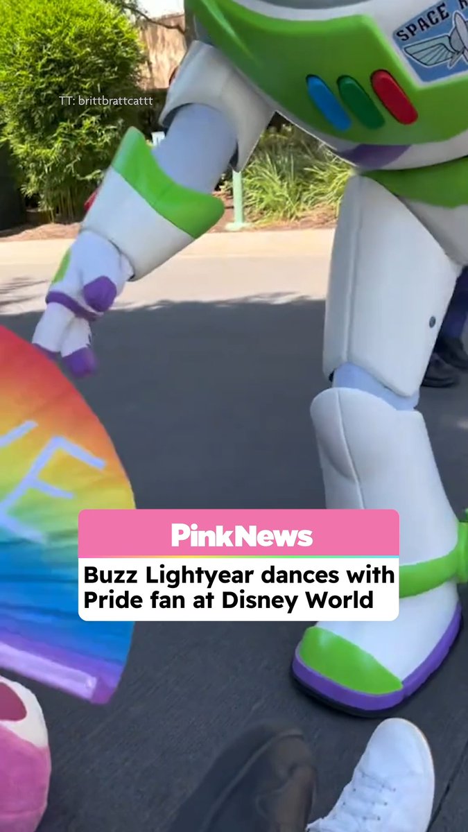 Everyone’s favourite Disney space toy, Buzz Lightyear, has been branded an LGBTQ+ ally after gagging onlookers at a Disney parade while dancing with a rainbow Pride fan. TikTok user BrittBrattCattt uploaded a short yet telling clip of Toy Story’s masc space king Buzz Lightyear at one of the Walt Disney World Resort park parades, in which he asserts his support for the queers. Grabbing a rainbow-coloured Pride fan from an onlooker, Buzz struts his stuff and werks the floor, before ‘thworping’ the fan and carrying on with his day. The TikTok user uploaded the clip, with Lady Gaga’s LGBTQ+ anthem “Born This Way” playing over the top, alongside the caption: “Buzz is an ALLY (now canon).” 📷 TT: BrittBrattCattt