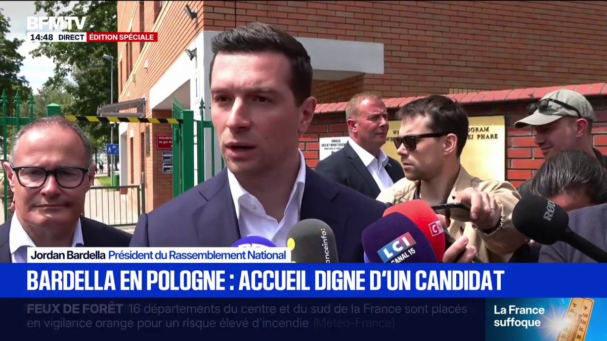 Jordan Bardella, en visite en Pologne, reçoit un accueil digne d'un candidat à la présidentielle