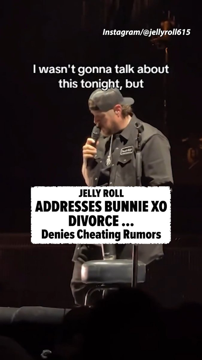 Jelly Roll is addressing his split from Bunnie XO for what he says will be the only time — shutting down a major rumor in the process. During a concert on Thursday, the country star told fans he and Bunnie are still “best friends” despite the divorce and firmly denied any infidelity, saying, “Nobody cheated on nobody.” 🗣️ 🎥: Instagram/jellyroll615