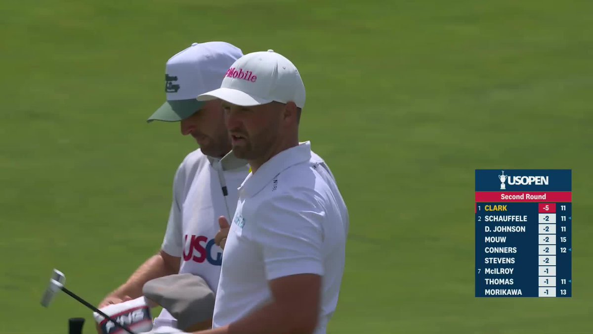 🎯 Wyndham Clark knocks it close and makes the putt. First birdie of the morning, and he's 4 clear of the field.