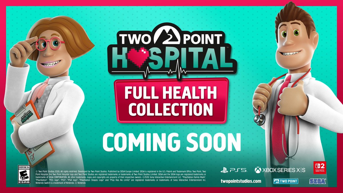 Consoles have been missing Two Point Hospital DLC's for years. We've just found the cure ๐ The Full Health Collection is coming soon to Xbox X|S, PS5, and Nintendo Switch 2, injected with every piece of DLC โจ Stay tuned for more info!